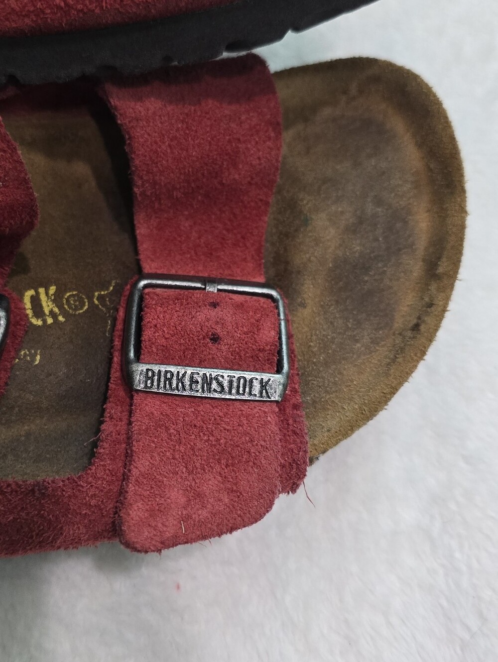 Women's Birkenstock Sandals Arizona Soft Footbed Res Suede Leather Shoes Size 8 - Picture 4 of 6